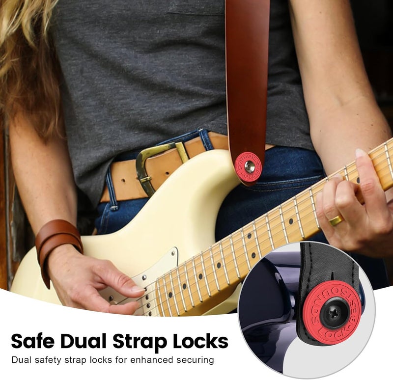 BestSounds Guitar Strap Blocks, 6PCS Premium Silicone Safety Locks (Strawberry) - Image 2